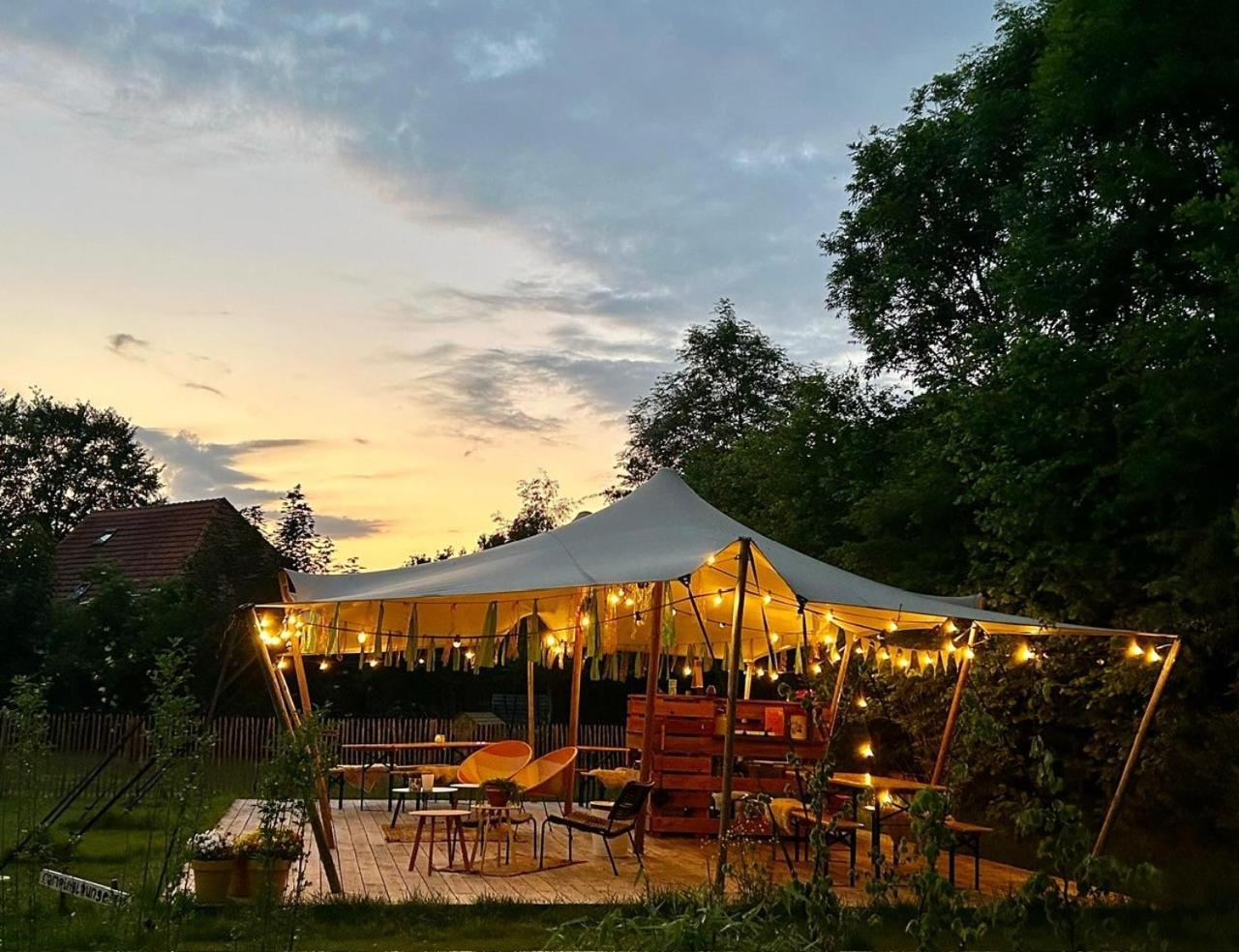 Wereldse Bell Tenten Met Alpaca'S Paasloo Exterior photo